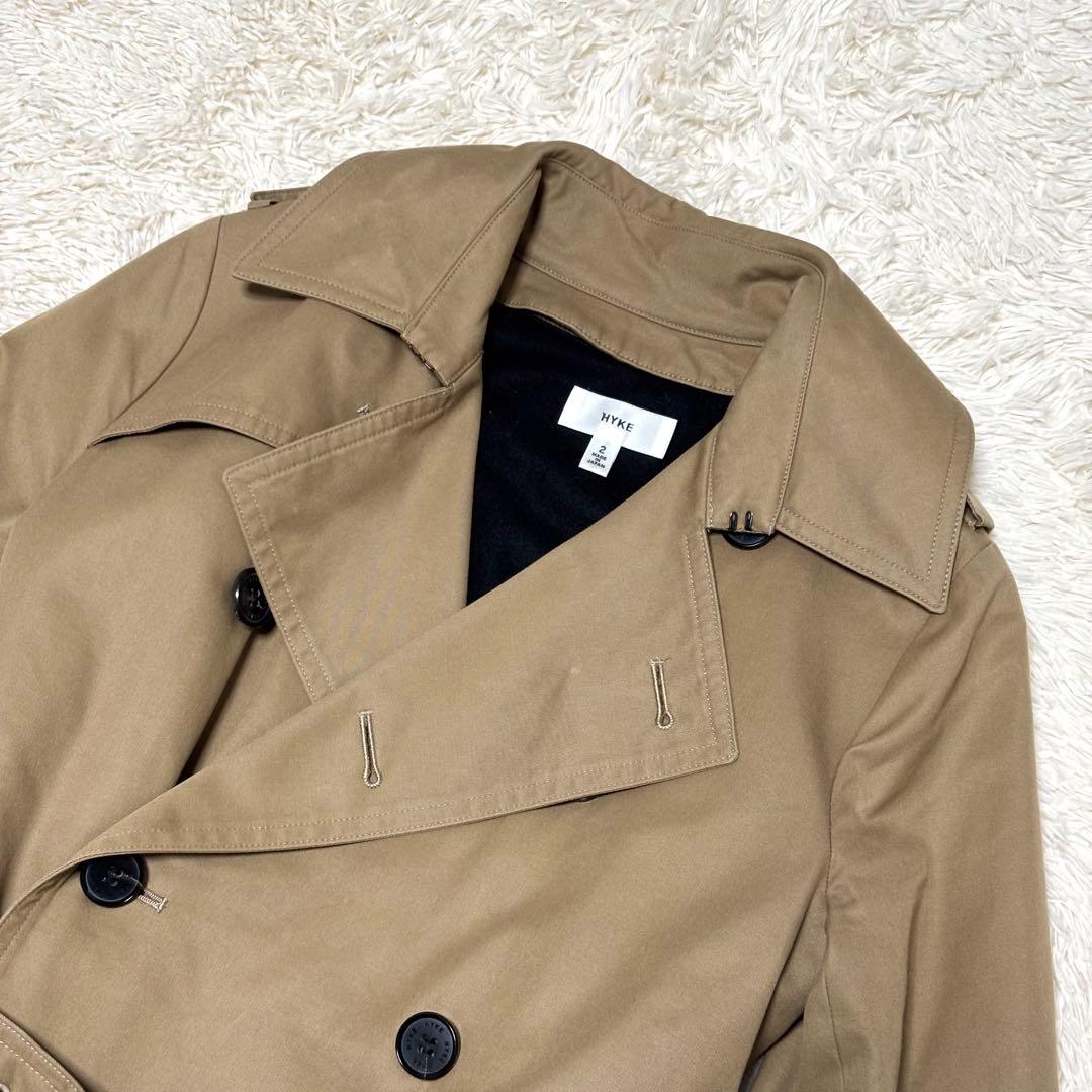 HYKE ハイク トレンチコート ベルト ボタン完備 ライナー付き ベージュ