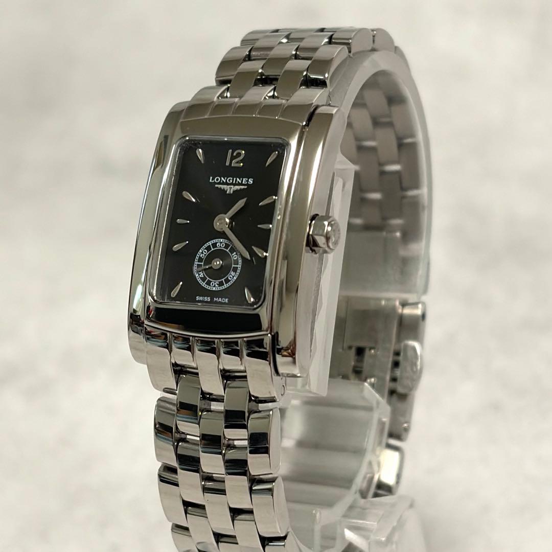 【美品✨】ロンジン　ドルチェヴィータ　黒　スモールセコンド　純正ベルト　稼働◎