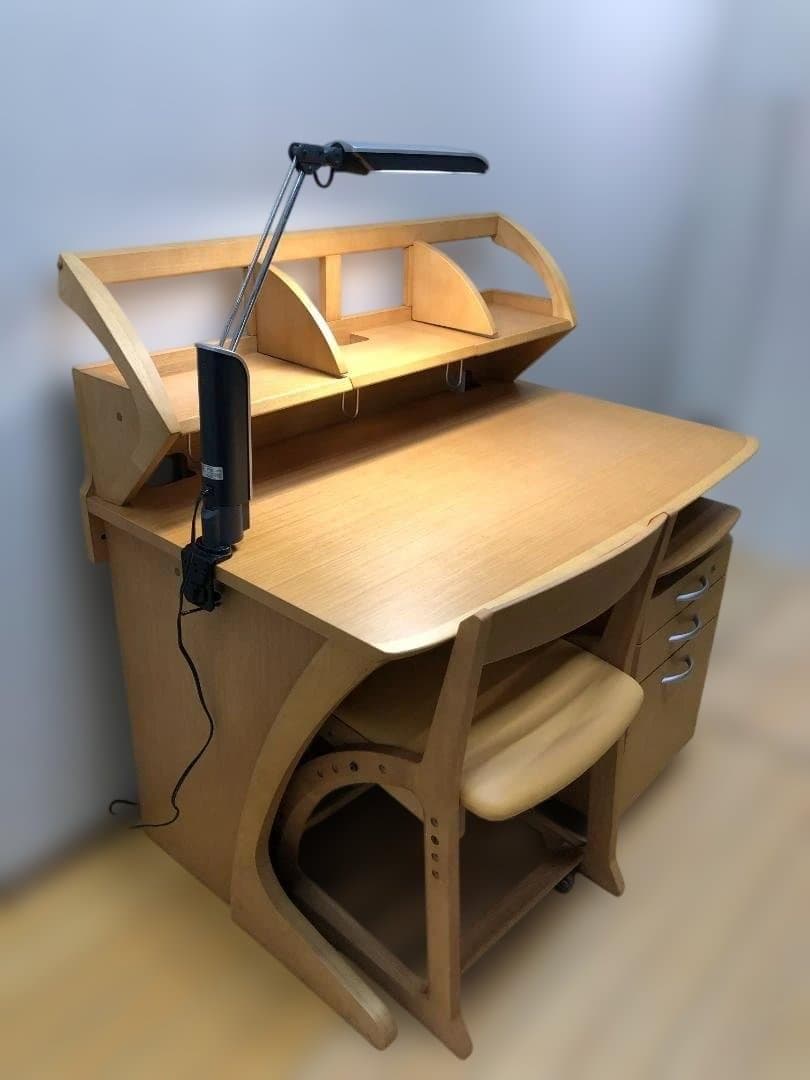 ②袖机　送料無料 カリモク 学習机4点セット ナチュラル 勉強机　88321