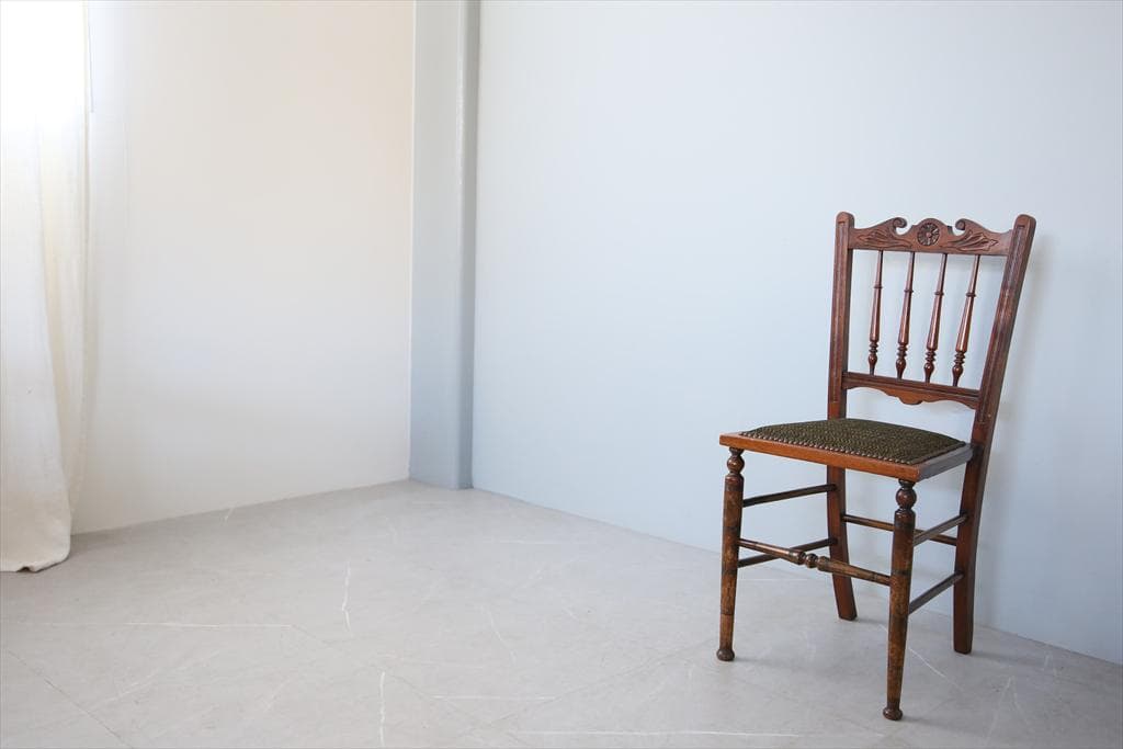 英国アンティーク木製ベッドルームチェア/椅子ダイニングイス飾り棚91-114-1