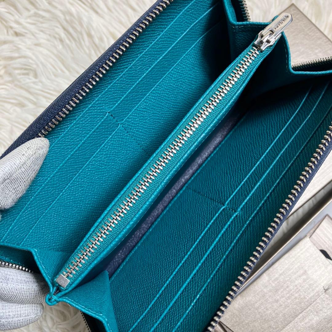 【未使用級】ブルガリ ラウンドジップ ビーゼロワンレザーネイビー FRID搭載