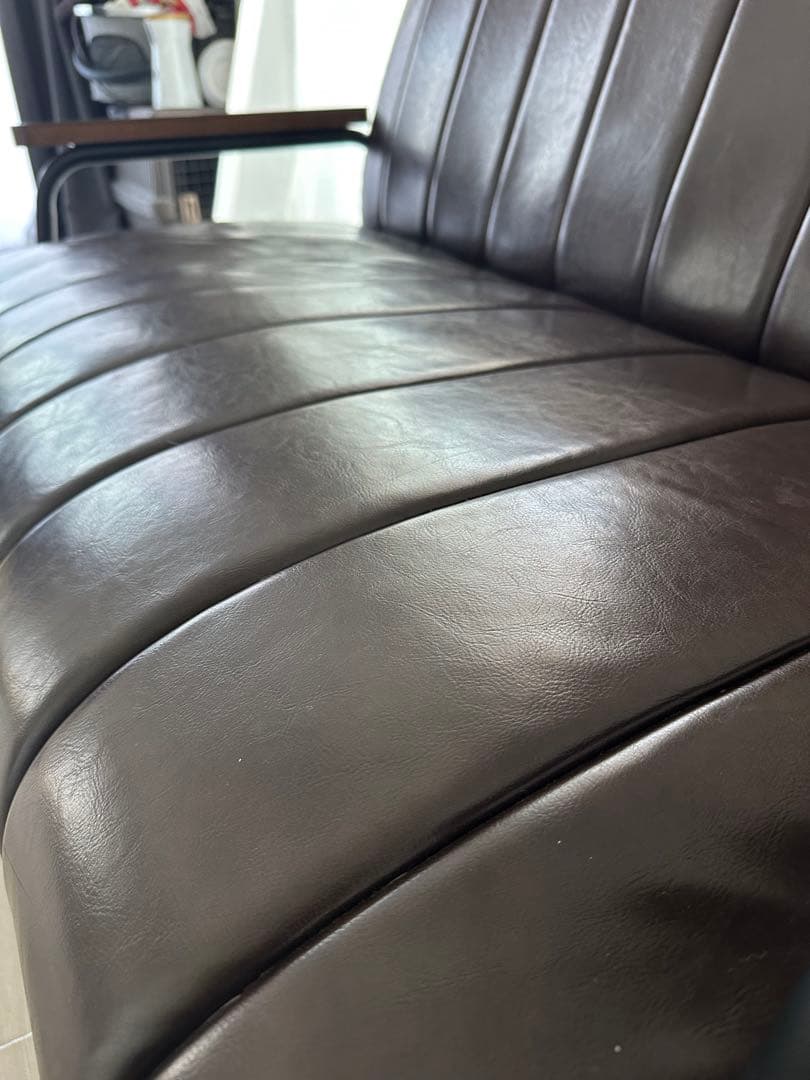 汚れに強い　合成皮革 2人掛けソファ(Nシールド ステイン2KD DBR)