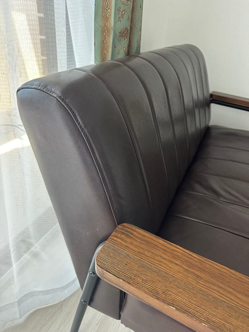 汚れに強い　合成皮革 2人掛けソファ(Nシールド ステイン2KD DBR)