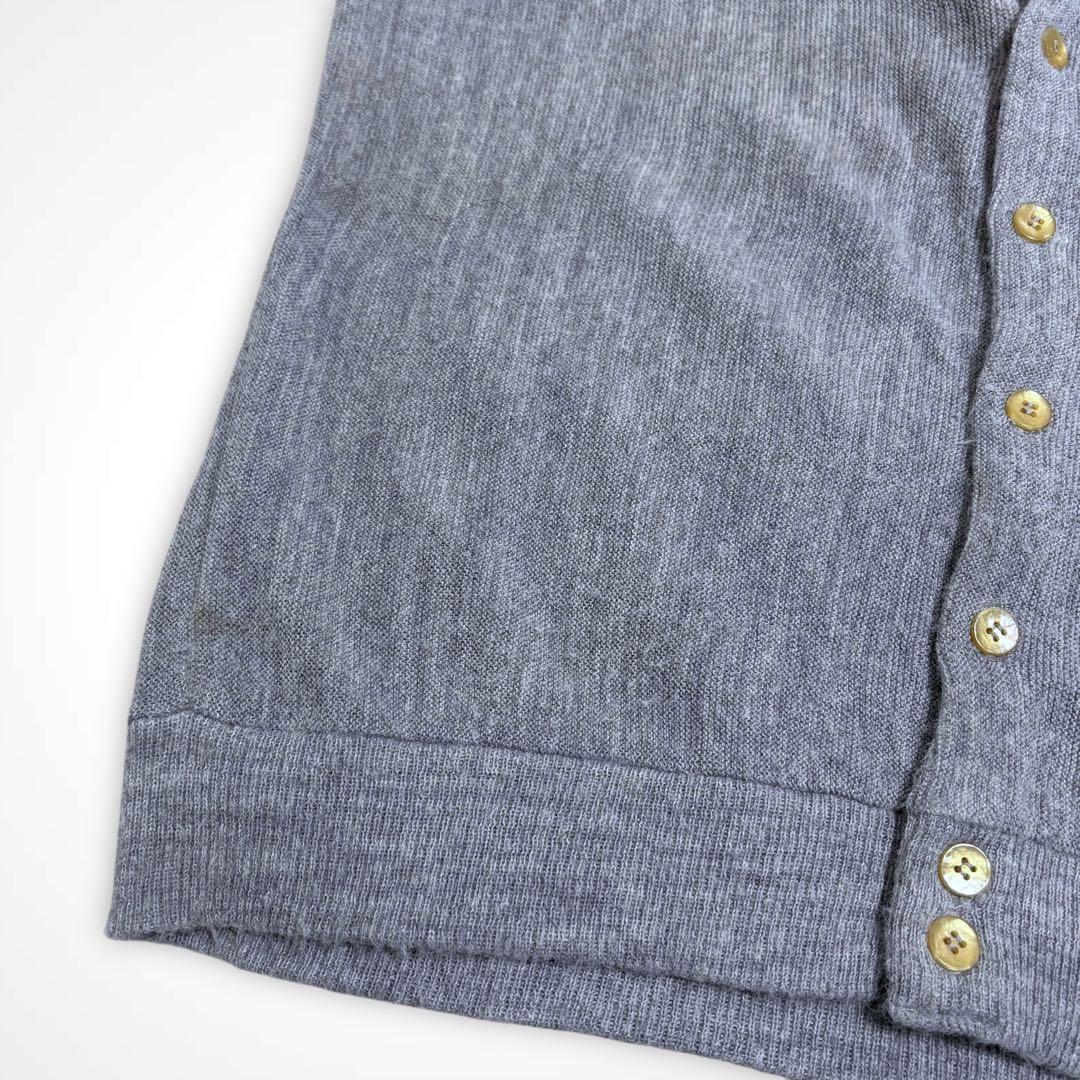 90s Dior ロゴ刺繍 アクリル カーディガン XL グレー