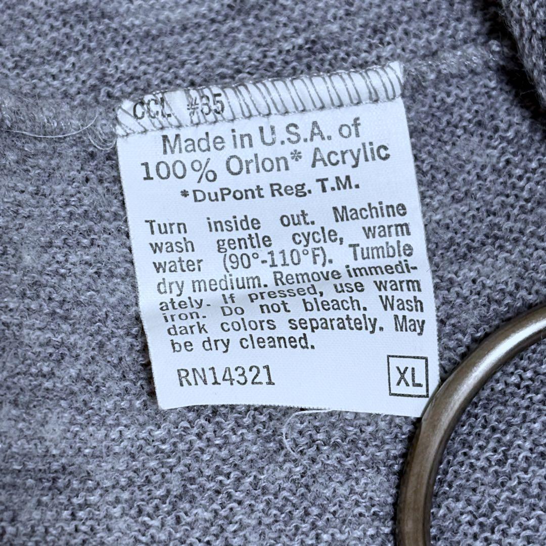 90s Dior ロゴ刺繍 アクリル カーディガン XL グレー