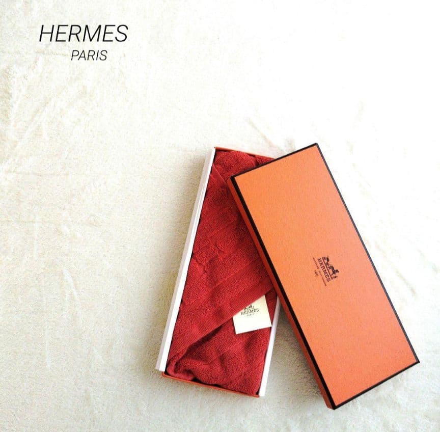 新品・未使用　HERMES エルメス　タオル エルメスオレンジ　Hロゴ　即日発送