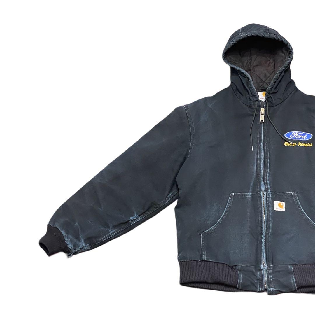 【M】Carhartt USA製 アクティブ ジャケット パーカー 黒 ブラック