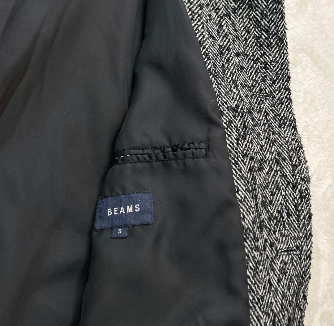BEAMS ビームス ステンカラーコート ヘリンボーン Sサイズ