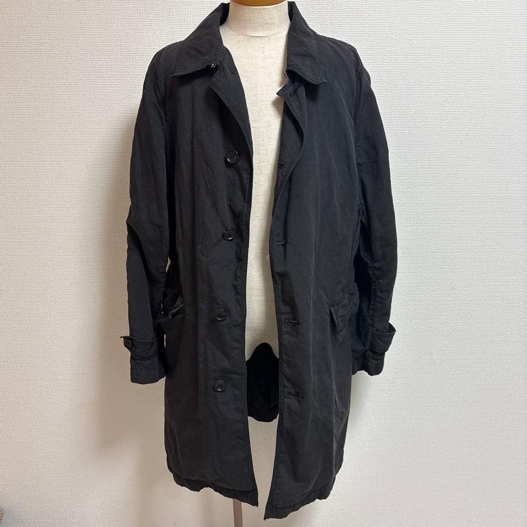 SAGE DE CRET リネンポリエステル交織シャンブレー ステンカラーコート