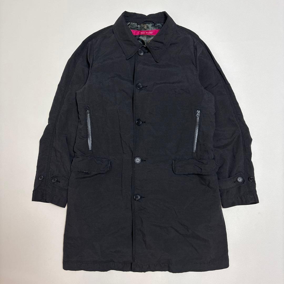 SAGE DE CRET リネンポリエステル交織シャンブレー ステンカラーコート