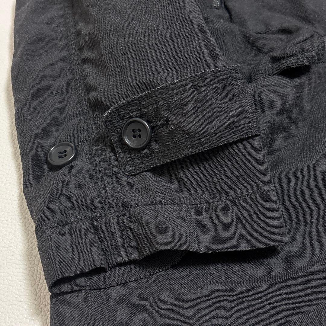 SAGE DE CRET リネンポリエステル交織シャンブレー ステンカラーコート