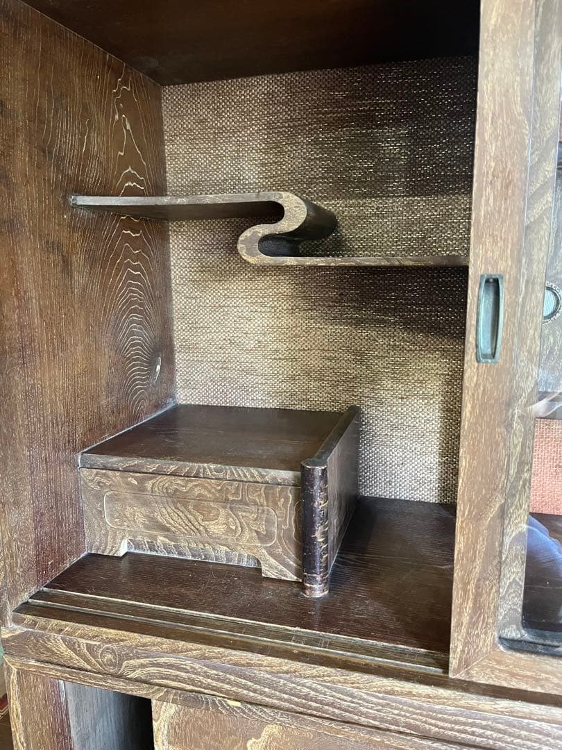 【アンティーク】昭和レトロ 小箪笥 茶箪笥 食器棚 和風キャビネット 収納棚