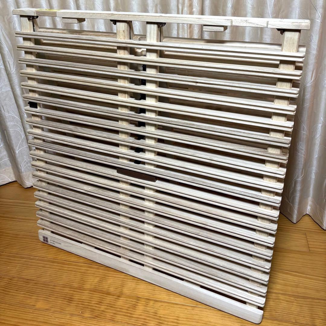 すのこベッド　折りたたみ　シングル　桐すのこ　みやび格子　簡単布団干し