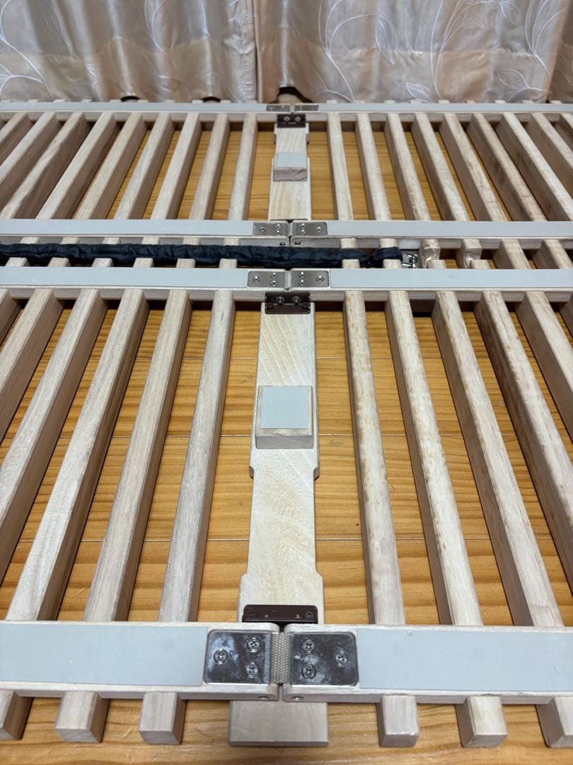 すのこベッド　折りたたみ　シングル　桐すのこ　みやび格子　簡単布団干し