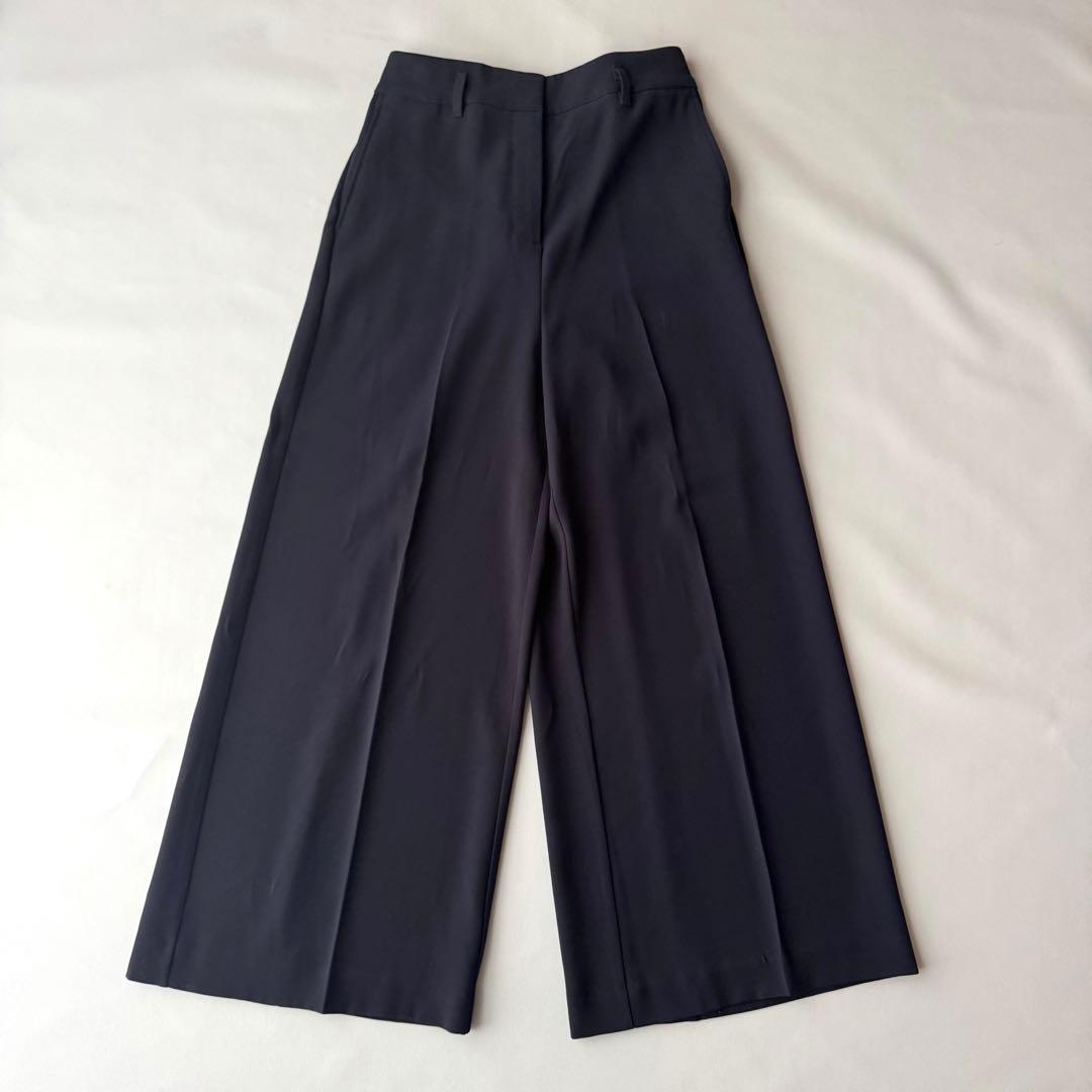 PLST 洗える ノーカラージャケット パンツ セットアップ ネイビー S