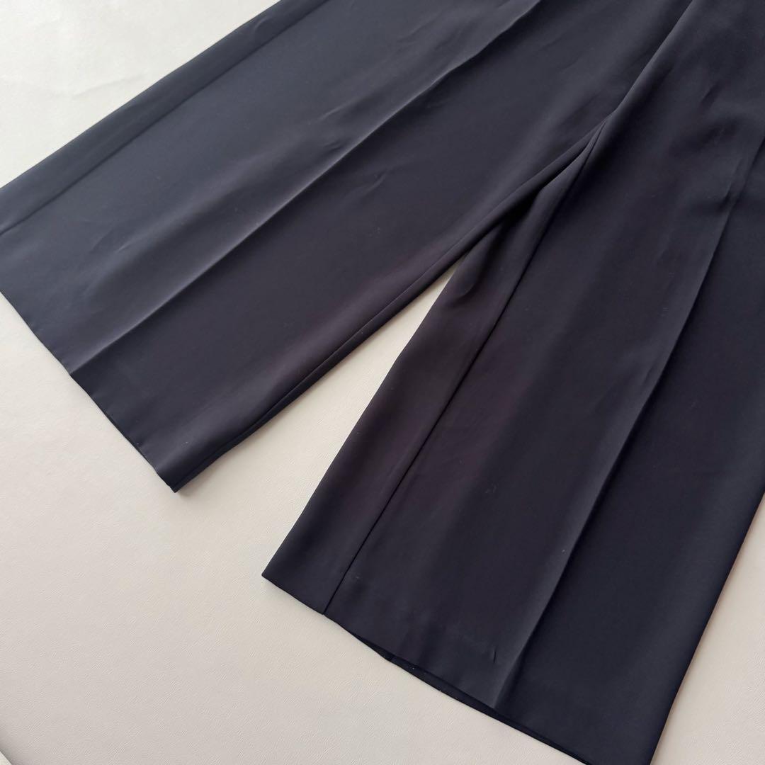 PLST 洗える ノーカラージャケット パンツ セットアップ ネイビー S