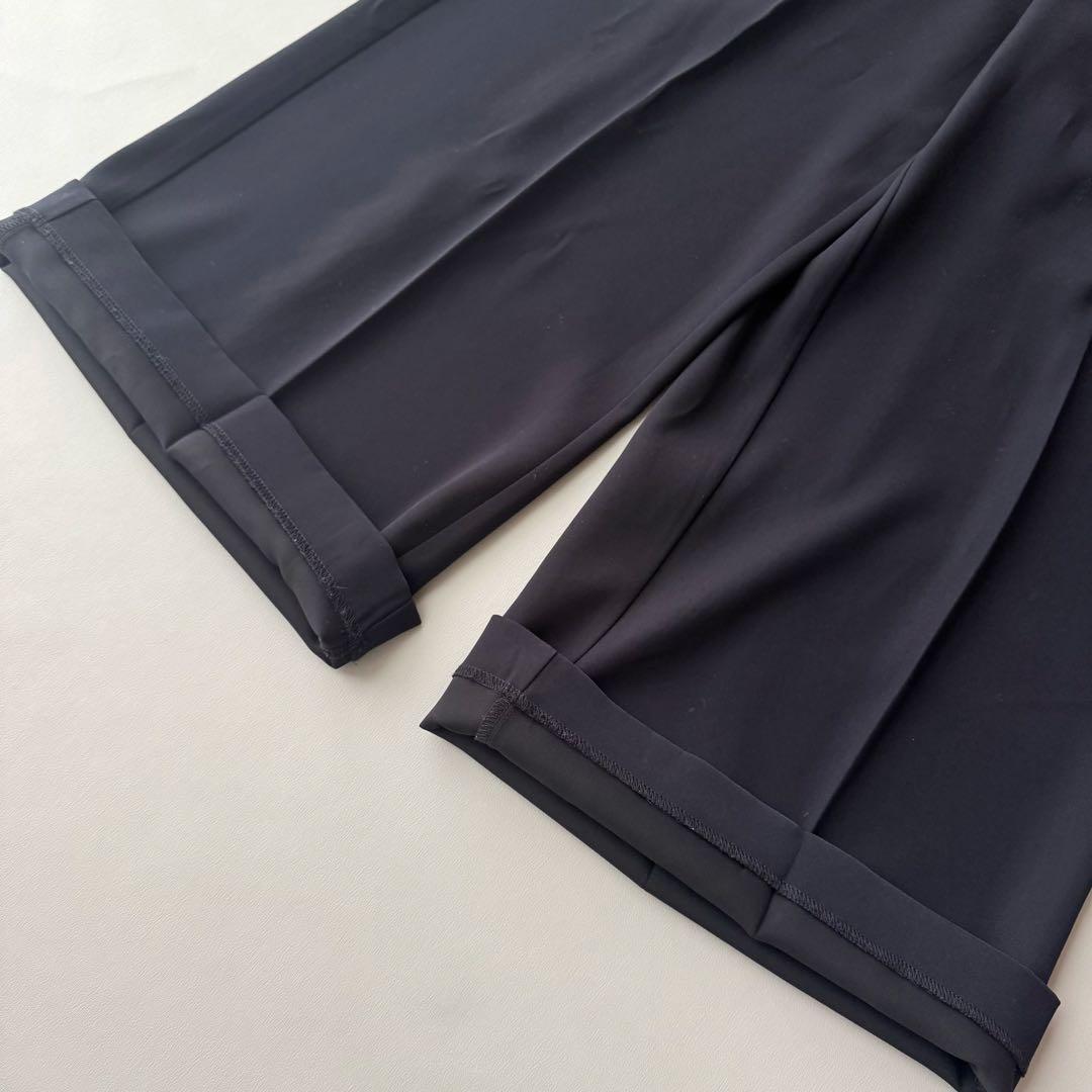 PLST 洗える ノーカラージャケット パンツ セットアップ ネイビー S