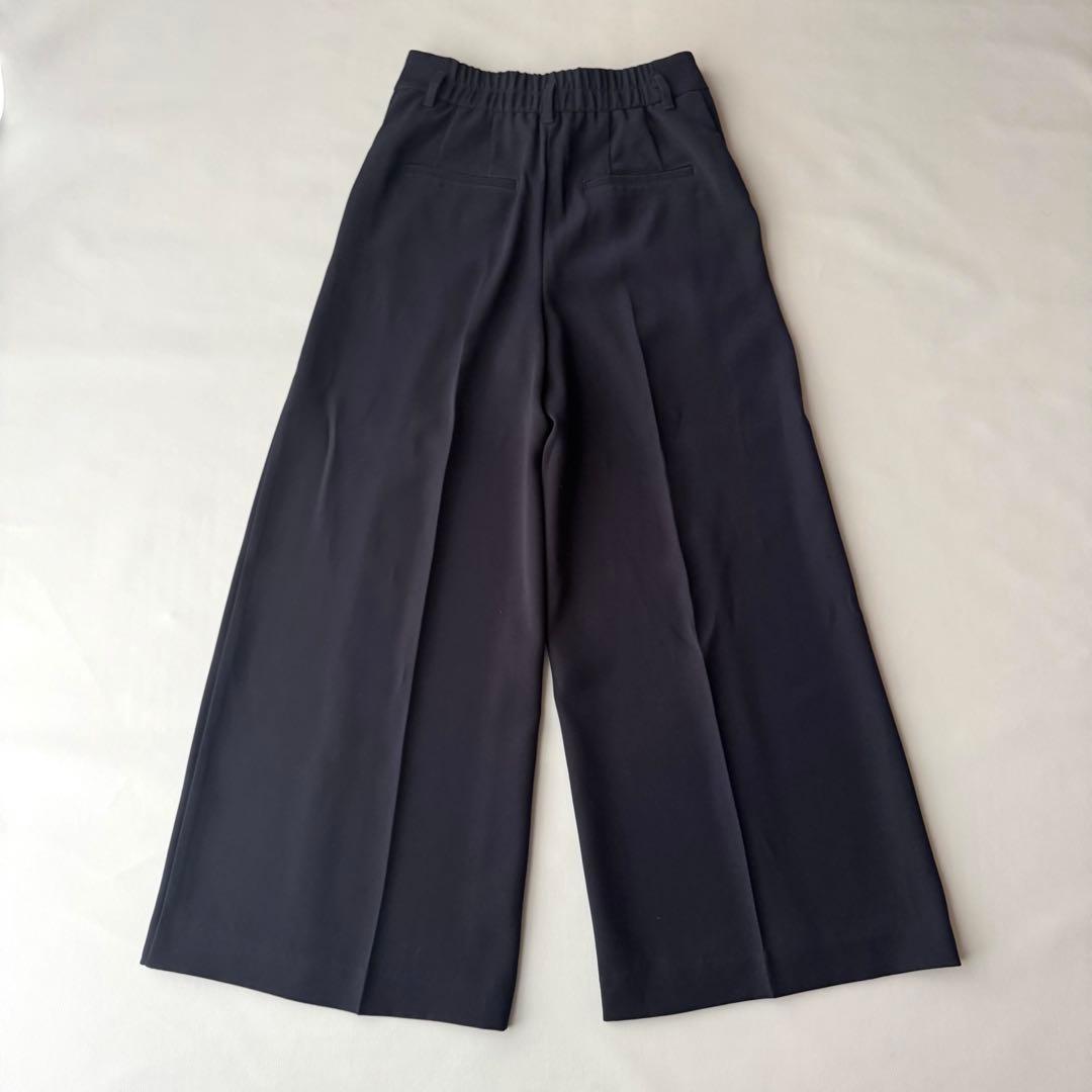 PLST 洗える ノーカラージャケット パンツ セットアップ ネイビー S