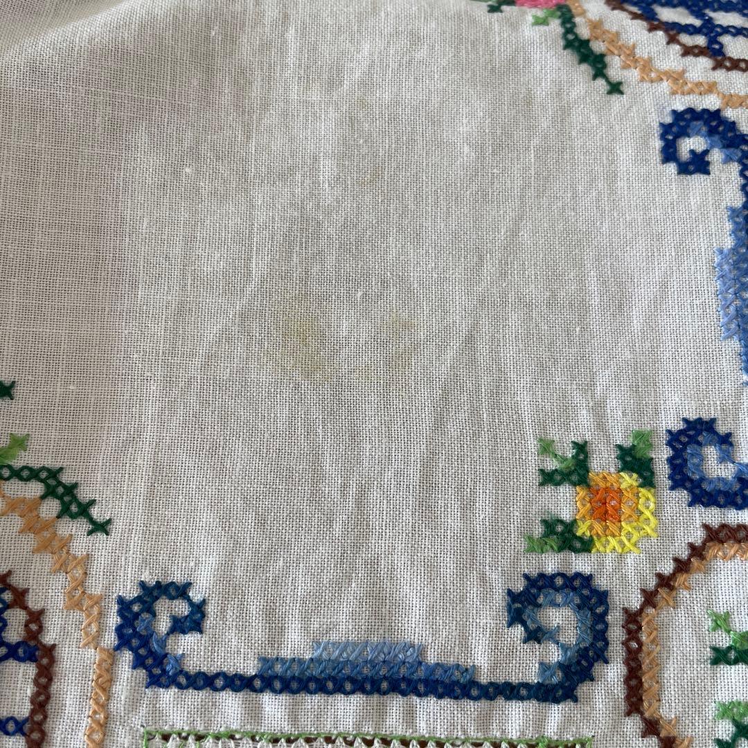 フランスアンティーク花の刺繍テーブルクロス豪華