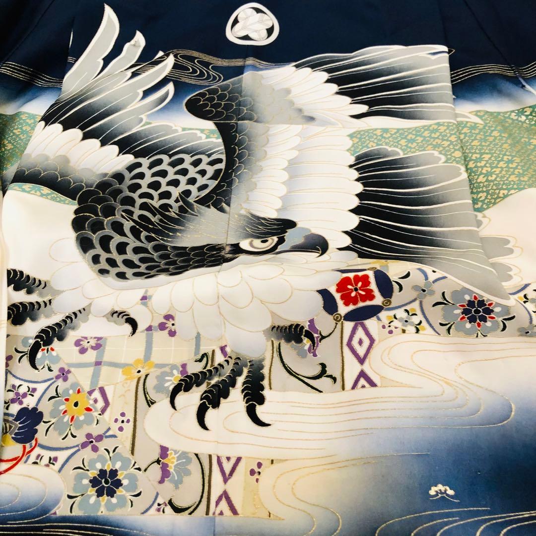 七五三 五歳‼️黒地 豪華男の子 鷹完全️フルセット‼️お家から揃え無 逸品‼️