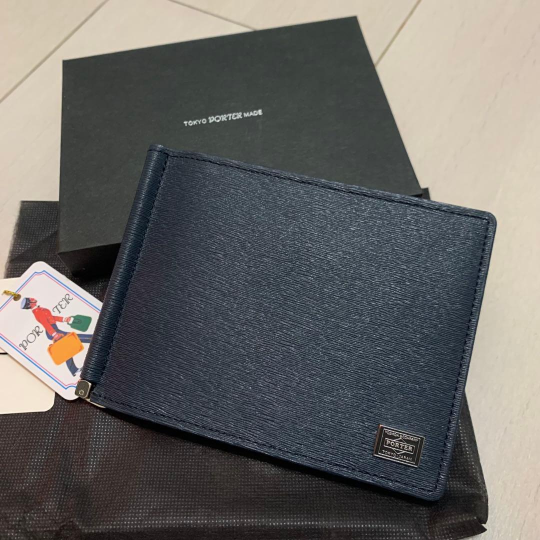 新品未使用　ポーター カレント マネークリップ ネイビー　紺レザー