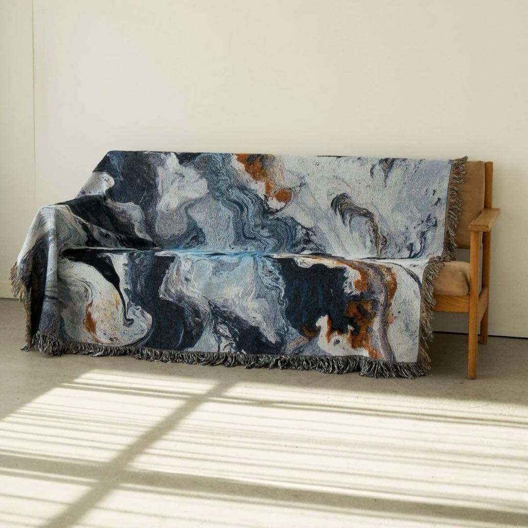 imperf インパーフ NAVY FLOW THROW BLANKET