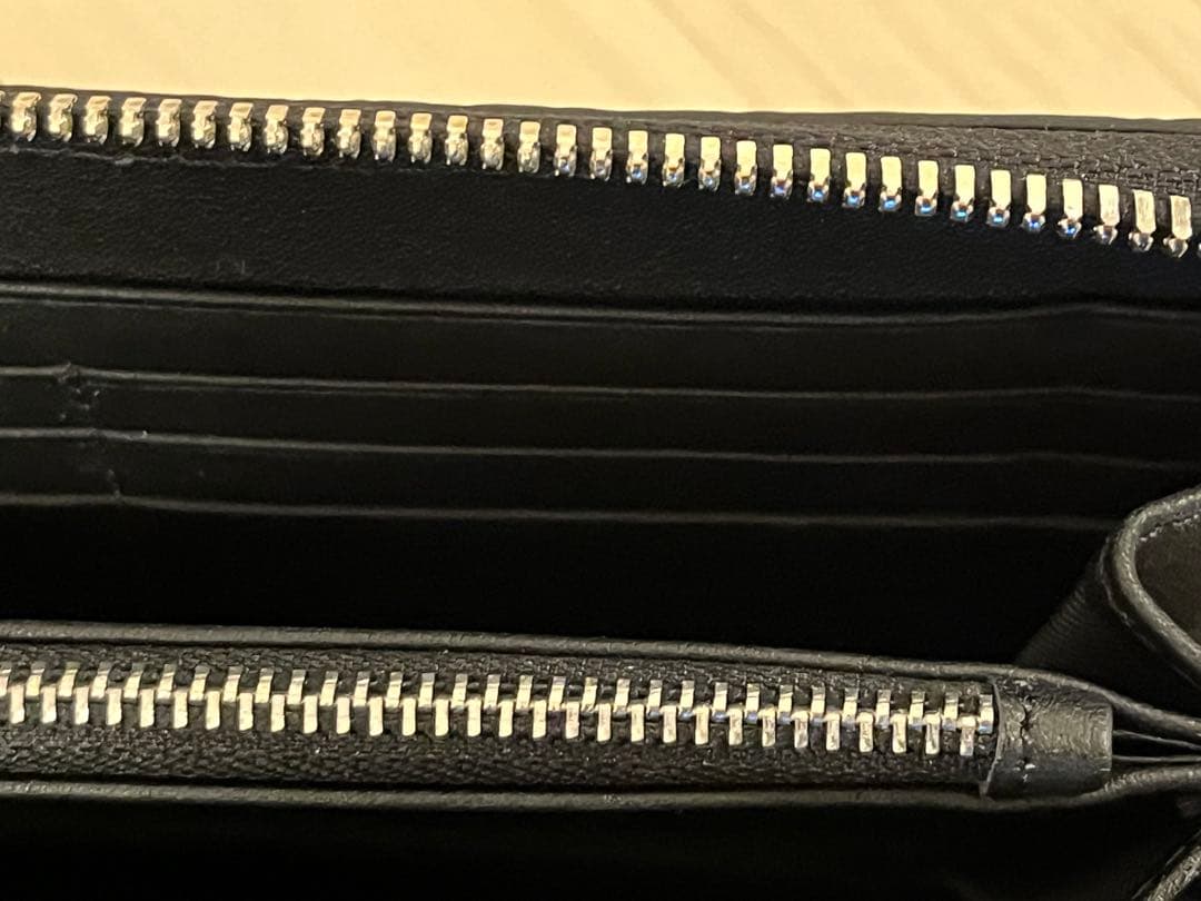 神秘の青 一枚革 クロコダイル 長財布 目地染め