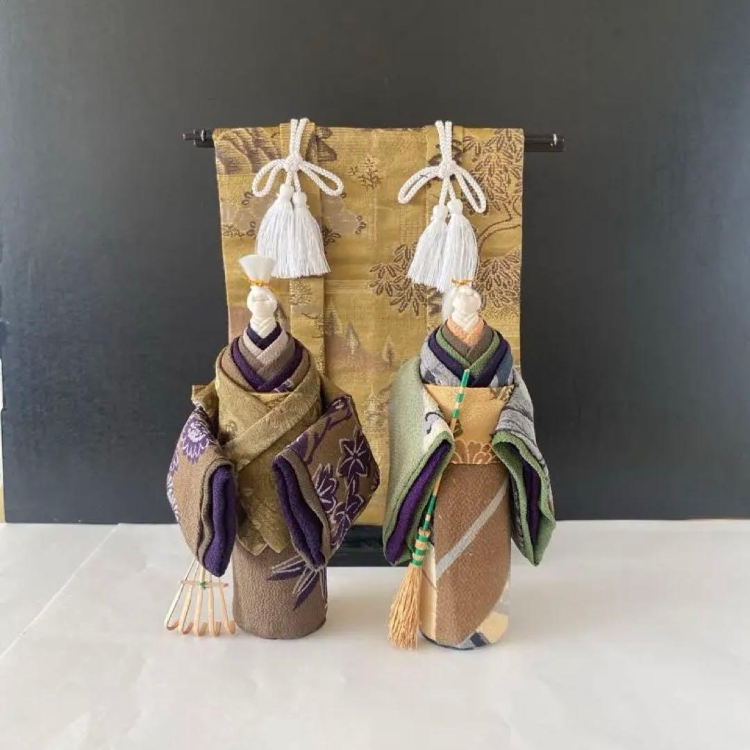 古布高砂人形、几帳セット