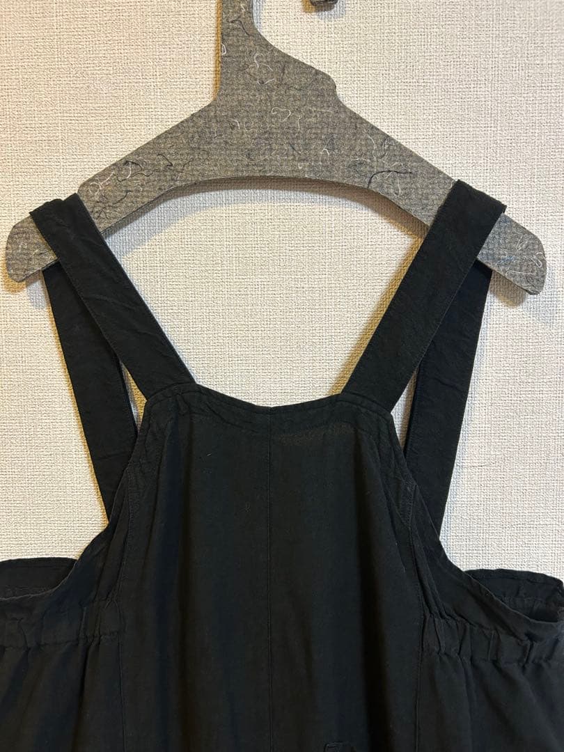 nest Robe リネン 超撥水ベイカーサロペット クロ