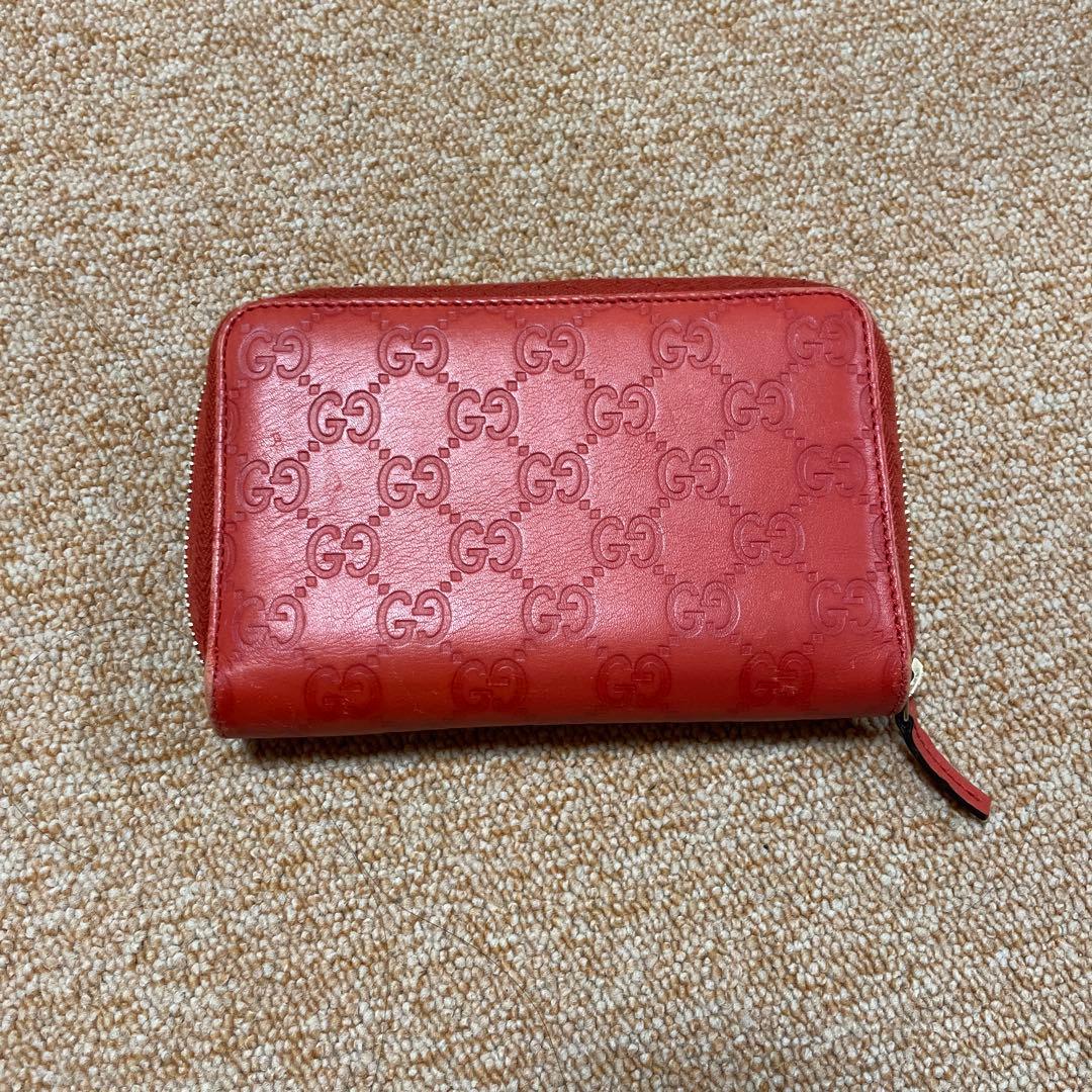 GUCCI GGパターン 二つ折り財布 レッド