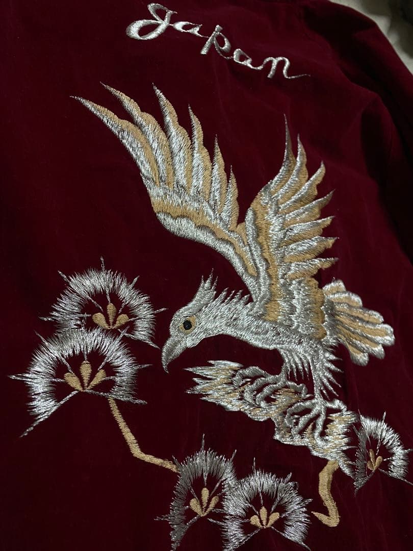 90s 日本製 別珍　スカジャン　ワシ　限定版 Unisex Vintage