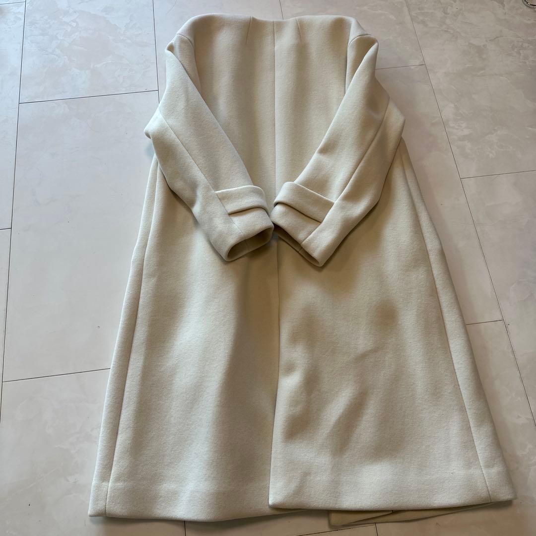 新品‼︎グリーンレーベルリラクシング セントデールウール ノーカラーロングコートS