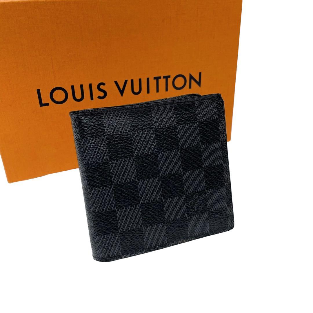 ルイヴィトン ダミエ グラフィット マルコ 二つ折り 財布 ブラック 黒