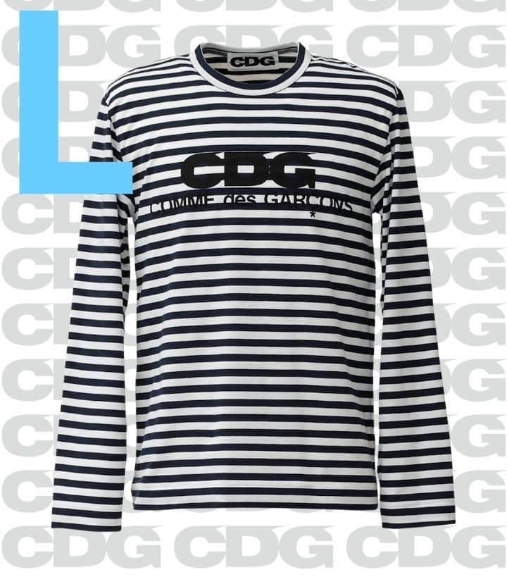 L　cdgコムデギャルソンCDG ボーダー長袖ＴシャツロングスリーブロンTシャツ