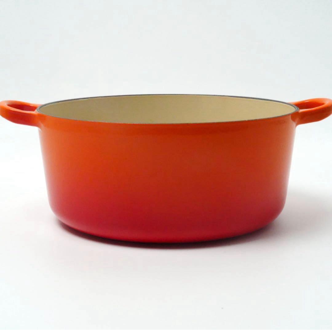 【美品】LE CREUSET　ココット ロンド オレンジ　24cm