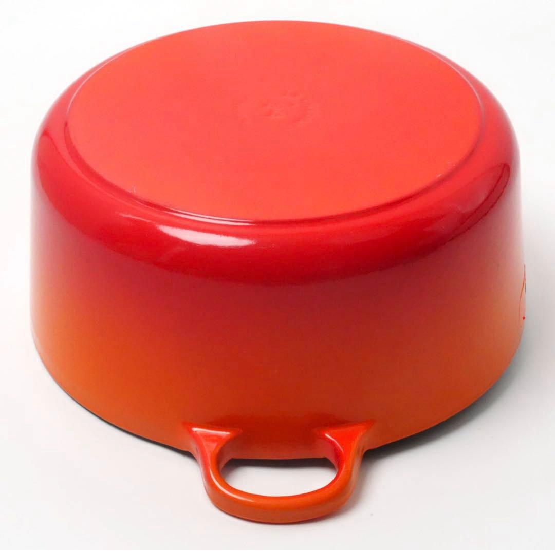 【美品】LE CREUSET　ココット ロンド オレンジ　24cm