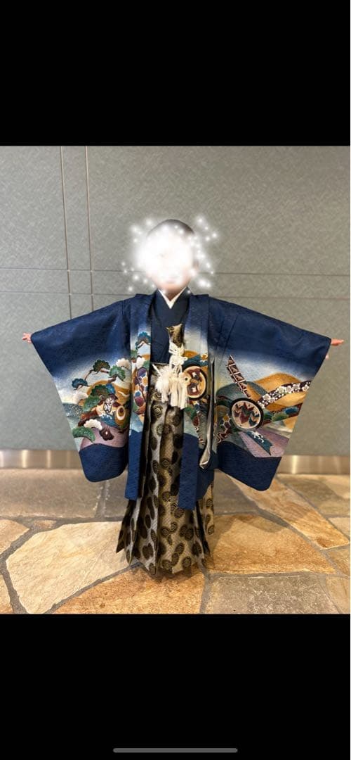 七五三男の子お着物セット（紺色）