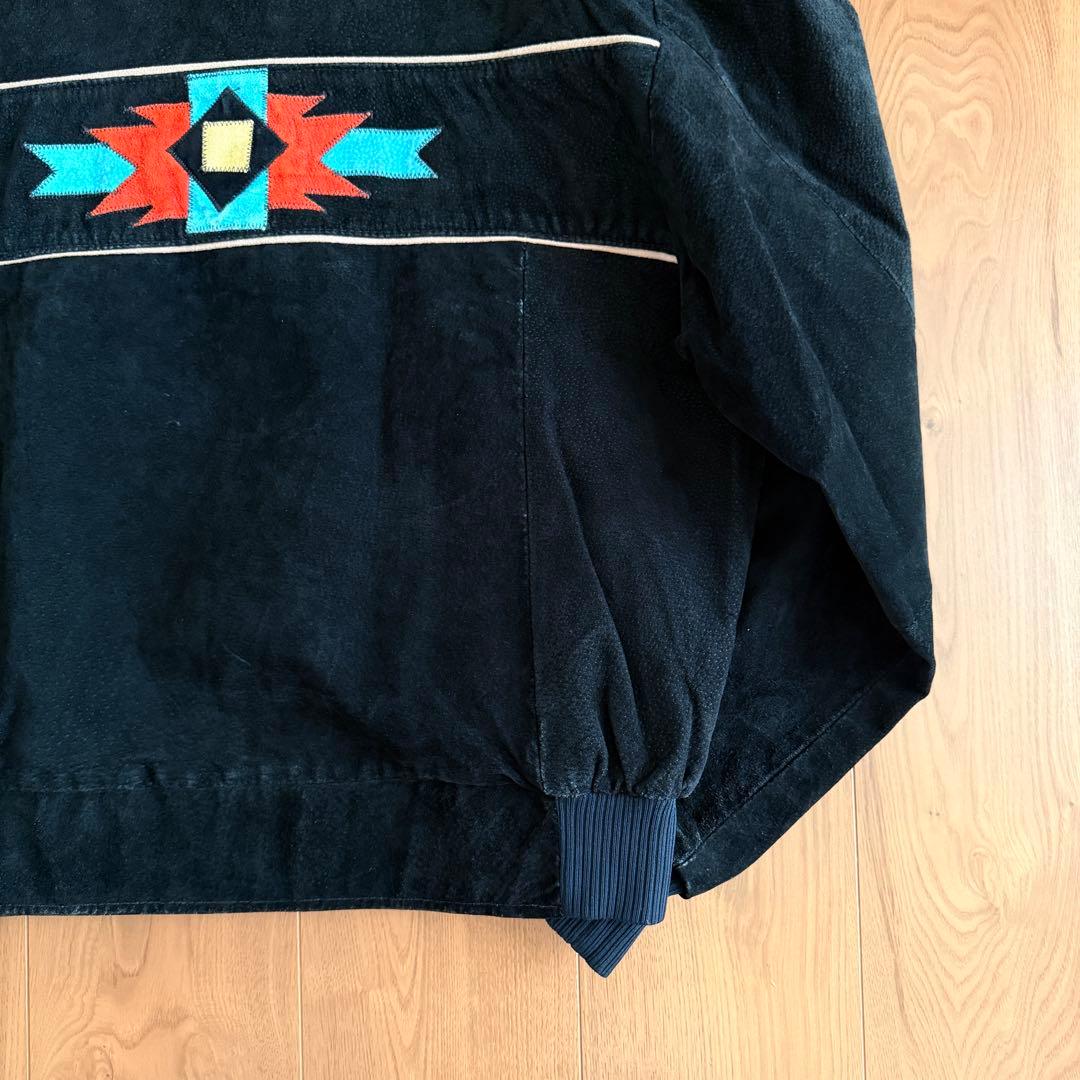 黒◎ PIONEER WEAR スエード レザージャケット ブラック USA