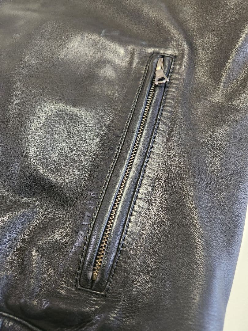 トゥモローランド　BLUE WORK　ラムレザー　シングル　ライダース　黒　M