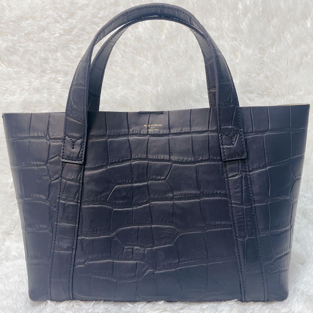 極美品✨PELLE MORBIDA ペッレモルビダ クロコ 型押し トートバッグ