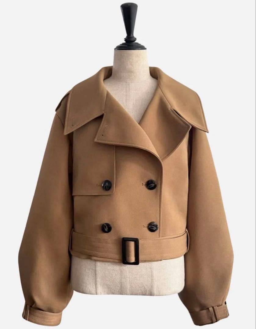 チョコ　sheller 2way short trench coat