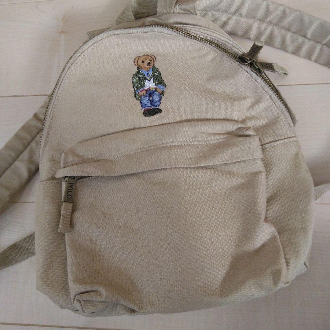 POLO ベア刺繍 ベージュリュック 美品