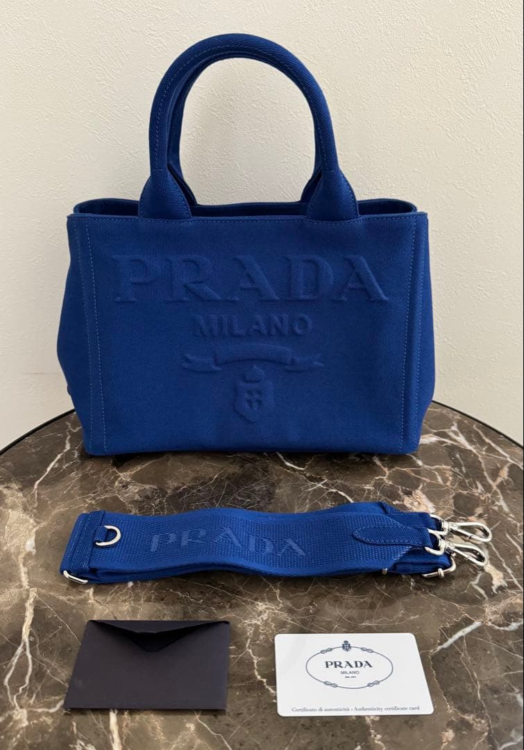 ★美品★PRADAプラダ★カナパ ハンドバッグ 2way★エンボスロゴ★