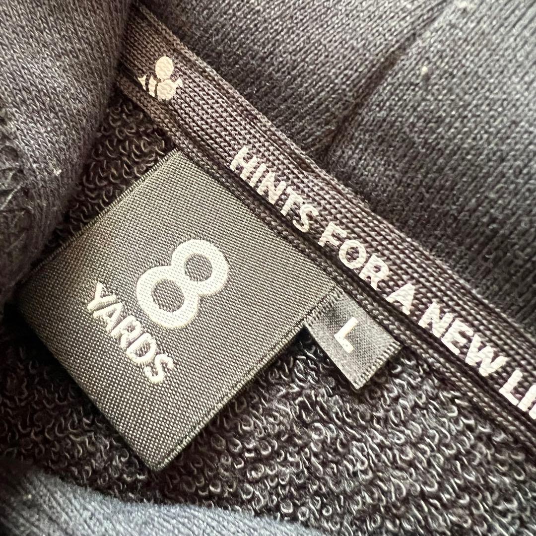 8YARDS ハチヤーズ　パーカー　ロゴ　ゴルフ　メンズ　L 黒　プルオーバー