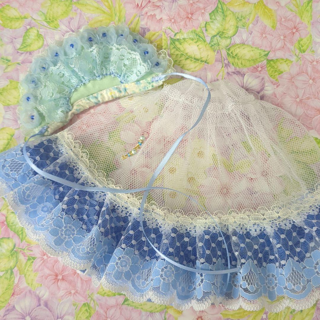 く*ち様 リカちゃんハンドメイド服　ブルーのドレス