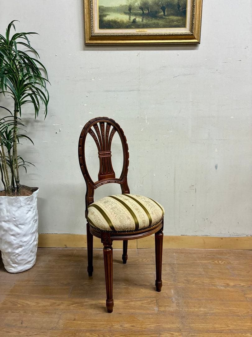 管443☆イギリス製☆アンティーク☆ベップルホワイト様式☆ダイニングチェアー