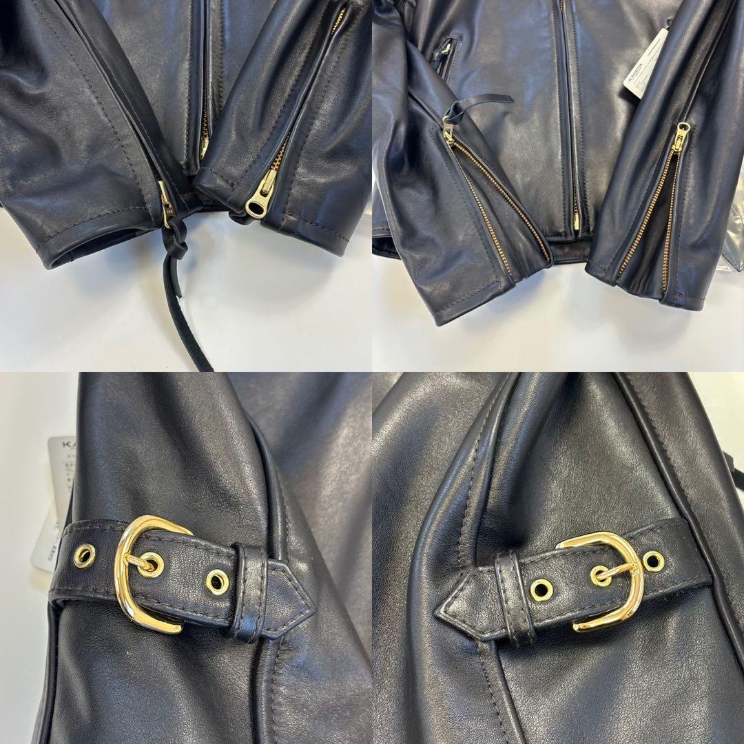 【未使用タグ付き】KADOYA カドヤ LL シングルライダース 牛革 黒