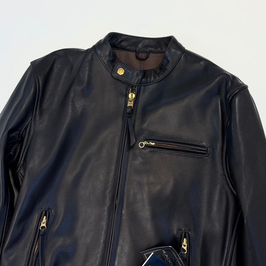 【未使用タグ付き】KADOYA カドヤ LL シングルライダース 牛革 黒