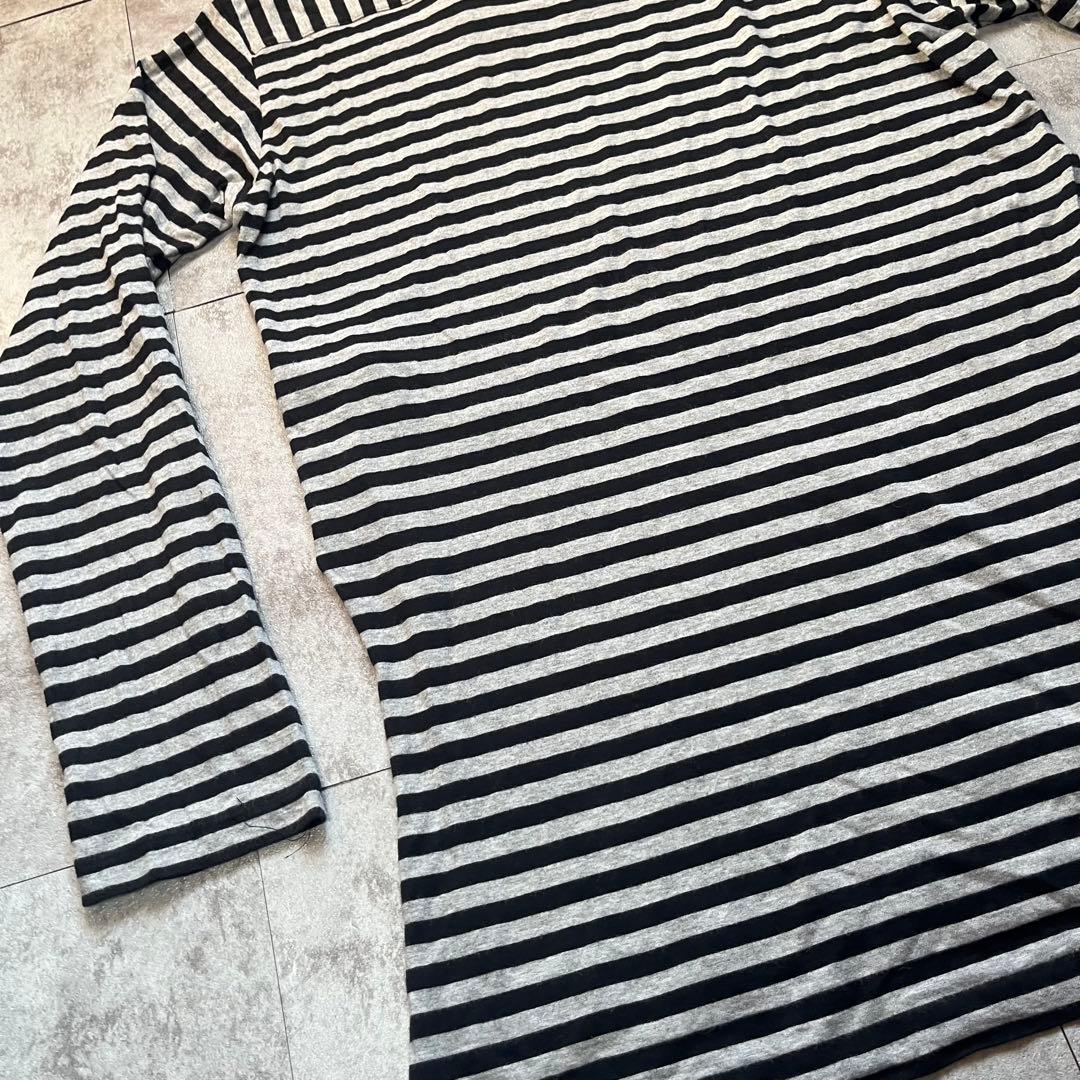 Yohji Yamamoto POUR HOMME ボーダースリットカットソー