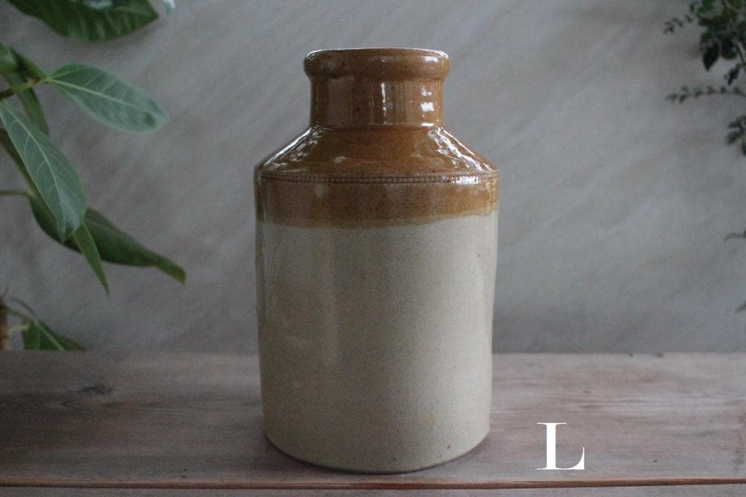 Lサイズ/イギリス陶器ストーンウェアボトル/アンティーク・ヴィンテージ